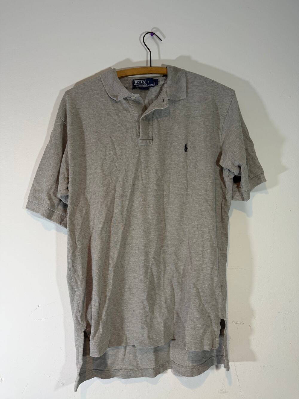 Polo Ralph Lauren Men's Medium The Iconic Mesh Knit Polo Shirt Grey Classic